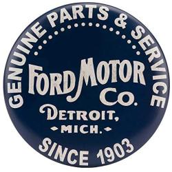 Ford Original Parts and Service Tin Vintage Metal Sign Wall Art Sign 12 Inch Diameter Personality Bar Club Garage