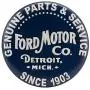 Ford Original Parts and Service Tin Vintage Metal Sign Wall Art Sign 12 Inch Diameter Personality Bar Club Garage