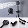 Artbath Black Shower System,Shower Faucet Set with 12 inch Rain Shower Head and Handheld Shower Wall Mounted Shower Set Black (Contain Shower Faucet Rough-In Mixer Valve)