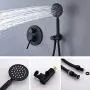 Artbath Black Shower System,Shower Faucet Set with 12 inch Rain Shower Head and Handheld Shower Wall Mounted Shower Set Black (Contain Shower Faucet Rough-In Mixer Valve) Artbath Black Shower System,Shower Faucet Set with 12 inch Rain Shower Head and Handheld Shower Wall Mounted Shower Set Black (Contain Shower Faucet Rough-In Mixer Valve)