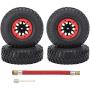 Drfeify Inflatable RC Tire, 4PCS Plastic / Metal 1.9inch 100mm Tire Upgrade Spare Parts Accessory Fit for SCX10 TRX4 D90 90046 Four-Wheel-Drive 1/10 RC Car