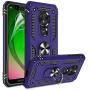 Moto G7 Power Phone Case,Moto G7 Supra Case with HD Screen Protector,Gritup 360 Degree Rotating Metal Ring Holder Kickstand Armor Anti-Scratch Bracket Cover Phone Case for Motorola G7 Power Purple