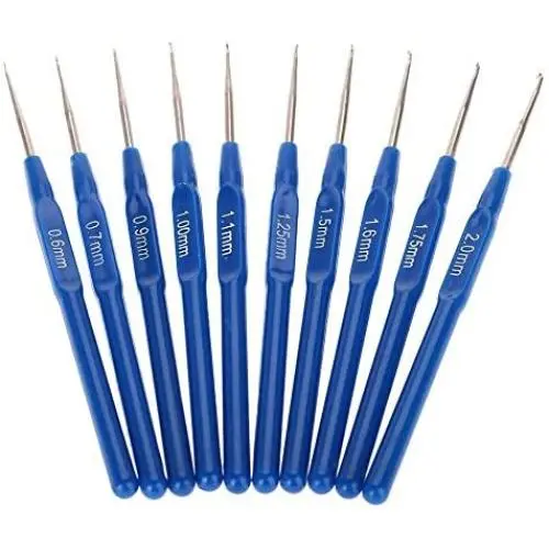 PAFUWEI Fashion Metal Knitting Needles 20 Pieces Blue Crochet Hooks Kits with Ergonomic Grips 0.6-2.0mm,Convenient to Knitting a Sweater PAFUWEI Fashion Metal Knitting Needles 20 Pieces Blue Crochet Hooks Kits with Ergonomic Grips 0.6-2.0mm,Convenient to Knitting a Sweater