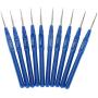 PAFUWEI Fashion Metal Knitting Needles 20 Pieces Blue Crochet Hooks Kits with Ergonomic Grips 0.6-2.0mm,Convenient to Knitting a Sweater
