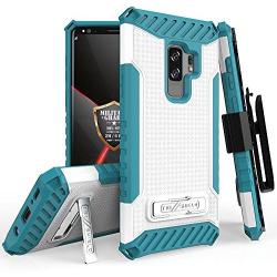 Beyond Cell Trishield Series Compatible with S9+ Case, Military Grade Rugged Cover + [Metal Kickstand] + [ Belt Clip Holster ] Compatible with Samsung Galaxy S9 Plus (2018) - Light Blue