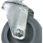 Houseables Caster Wheels, Casters, Set of 4, 3 Inch, Rubber, Heavy Duty, Threaded Stem Mount Industrial Castors, Locking Metal Swivel Wheel, Replacement For Carts, Furniture, Dolly, Workbench, Trolley