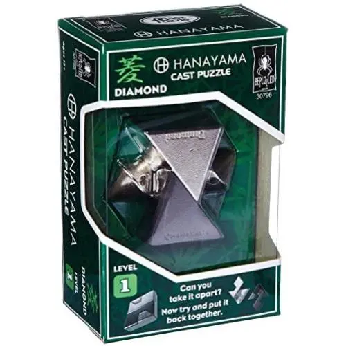 Bepuzzled Hanayama Level 1 Diamond Metal-Cast Brain Teaser Puzzle