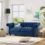 Christopher Knight Home Karen Traditional Chesterfield Loveseat Sofa, Navy Blue and Dark Brown, 61.75 x 33.75 x 27.75,306027 Christopher Knight Home Karen Traditional Chesterfield Loveseat Sofa, Navy Blue and Dark Brown, 61.75 x 33.75 x 27.75,306027