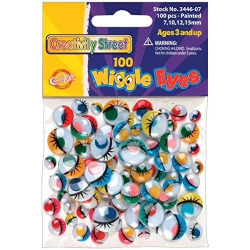 Creativity Street Wiggle Eyes Assorted Sizes, Painted, 100-Piece (344607)