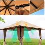 DikaSun Gazebos for Patios Single Roof Gazebo with Curtains, Outdoor Shade Canopy Gazebo with Adjustable Top Corner Tubes (Beige)