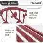 Sophia & William Outdoor Patio Metal Bench Red, Steel Frame Bench with Backrest and Armrests for Porch, Patio, Garden, Lawn, Balcony, Backyard and Indoor, 50.4”Wx23.5”D x35.0”H