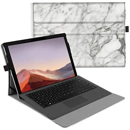 Fintie Case for New Microsoft Surface Pro 7 / Pro 6 / Pro 5 / Pro 4 / Pro 3 12.3 Inch Tablet - Multiple Angle Viewing Portfolio Business Cover, Compatible with Type Cover Keyboard (Marble)