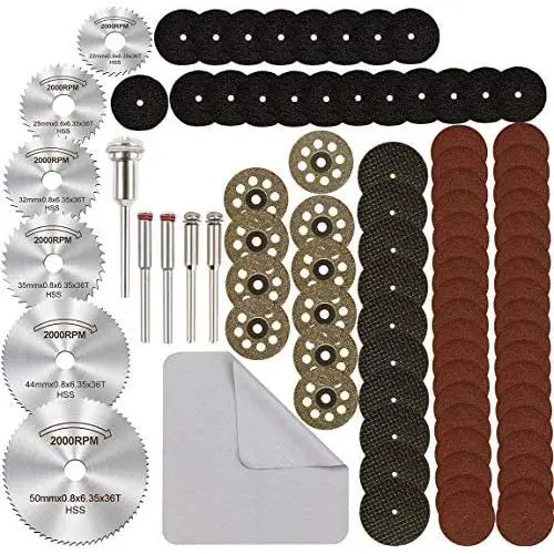 Cutting Wheel Set for Rotary Tool, 88Pcs HSS Circular Saw Blades Diamond Wood Glass Plastic Metal Stone Cutting Drill Wheels Kit with Mandrels for Dremel Cutting Wheel Set for Rotary Tool, 88Pcs HSS Circular Saw Blades Diamond Wood Glass Plastic Metal Stone Cutting Drill Wheels Kit with Mandrels for Dremel