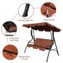 Tangkula 3 Seater Canopy Swing, Outdoor Patio Swing with Cushioned Steel Frame,Glider Swing Bench for Garden Backyard Porch (Coffee)
