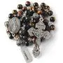 HanlinCC 8mm Tiger Eyes Beads with 10mm Metal Our Father Beads Rosary with Miraculous Center Piece and Cross with Leather Gift Box HanlinCC 8mm Tiger Eyes Beads with 10mm Metal Our Father Beads Rosary with Miraculous Center Piece and Cross with Leather Gift Box