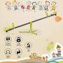 Costzon Kids Seesaw Swivel Teeter Totter Playground Equipment, 360 Degree Rotation (Metal Seesaw)