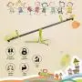 Costzon Kids Seesaw Swivel Teeter Totter Playground Equipment, 360 Degree Rotation (Metal Seesaw)