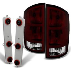 For Dodge Ram 1500 | 2500 |3500 Pickup Truck Dark Red Tail Lights Replacement With Circuit Board Pair