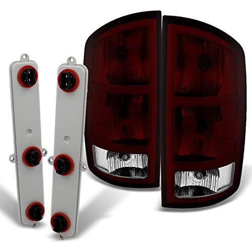 For Dodge Ram 1500 | 2500 |3500 Pickup Truck Dark Red Tail Lights Replacement With Circuit Board Pair