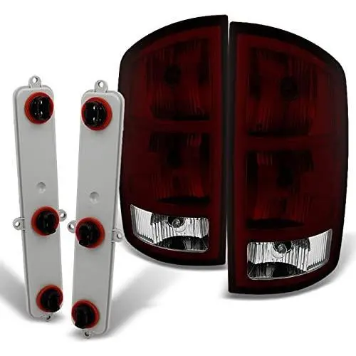 For Dodge Ram 1500 | 2500 |3500 Pickup Truck Dark Red Tail Lights Replacement With Circuit Board Pair
