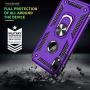 iPhone XR Case with HD Screen Protector, Gritup 360 Degree Rotating Metal Ring Holder Kickstand Armor Anti-Scratch Bracket Cover Case for Apple iPhone XR 6.1 inch Purple