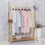 FURVOKIA Modern Simple Heavy Duty Metal X Type Rolling Garment Rack with Wheel ,Retail Display Clothing Rack,Iron Floor-Standing Shoes Bags Clothes Organizer Storage Shelves (Gold, 47.2'' L) FURVOKIA Modern Simple Heavy Duty Metal X Type Rolling Garment Rack with Wheel ,Retail Display Clothing Rack,Iron Floor-Standing Shoes Bags Clothes Organizer Storage Shelves (Gold, 47.2'' L)