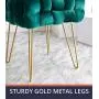Ornavo Home Mirage Modern Contemporary Square Woven Upholstered Velvet Ottoman with Gold Metal Legs - Emerald Green Ornavo Home Mirage Modern Contemporary Square Woven Upholstered Velvet Ottoman with Gold Metal Legs - Emerald Green