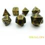 Bescon Ancient Brass Solid Metal Polyhedral D&D Dice Set of 7 Antique Copper Metal RPG Role Playing Game Dice 7pcs Set