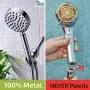 All Metal Hand Held Shower Head with Hose and Holder, Polished Chrome | 2.5 GPM Rainfall Flow with Removable Restrictor | 4'' Handheld Showerhead, 72 Inch Long Flexible Hose, Adjustable Bracket