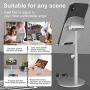 Swhatty Cell Phone Stand, Aluminum iPad Tablet Stand Holder for Desk, Angle Height Adjustable iPhone Stand, Compatible with iPhone iPad Pro, Air, Mini 4 3 2, Kindle, （4-12.9）-Sliver