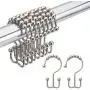 Amazer Shower Curtain Hooks Rings, Rust-Resistant Metal Double Glide Shower Hooks for Bathroom Shower Rods Curtains, Nickel, Set of 12 Rings Amazer Shower Curtain Hooks Rings, Rust-Resistant Metal Double Glide Shower Hooks for Bathroom Shower Rods Curtains, Nickel, Set of 12 Rings