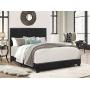 Crown Mark Erin Upholstered Panel Bed in Black, Full