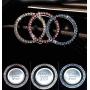 2x Personality Car Interior Emblem Crystal Ring Sticker,Automotive Parts Start Engine Ignition Button Key & Knobs Key Ignition & Knob Bling Ring, Car Glam Interior Accessory, Unique Women Gift(Silver)