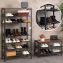 HOOBRO 8-Tier Shoe Rack, Large Capacity Shoe Shelf, Stable and Sturdy, Shoe Storage Organizer with Flat & Slant Adjustable Metal Shelves, for 21-28 Pairs of Shoes, Space Saver, Sturdy BF18XJ01