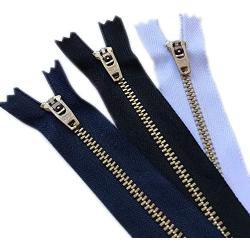 Over Kleshas Jeans Metal Zipper (6 Zippers/Pack= Navy 2, Black 2, White 2) 4'',5'',6'',7'' (5'')