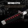 RYANSTAR Katana Shift Knob Samurai Sword Gear Shifter with 4 Adapters Universal Fit Compatible with Manual Cars Most Automatic Cars with 4 Adapters Black+Red