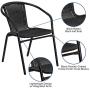 Flash Furniture Black Rattan Indoor-Outdoor Restaurant Stack Chair