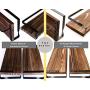 Peters Goods Rustic Floating Wall Shelves with Rails - Decorative Storage for Kitchen, Bathroom, and Bedroom - Elegant, Modern Shelving - Torched Paulownia Wood, Matte Black Metal Frame - Set of 2