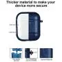 MOBEALO AirPods Leather Case 2 2019 Newes Protective Skin Cover Shockproof Accessories [Front LED Visible] with Stainless Steel Keychain Support Wireless Charging(Blue)