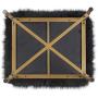 HomePop Faux Fur Square Stool with Metal Legs, Black
