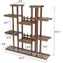 Tooca Plant Stand Wood Indoor, 9-Tier, 47-inch Height, Stylish Plant Shelf Steady Vertical Outdoor, Tiered Plant Ladder, Display Storage Rack, Carbonized, with 3 Gardening Tools Tooca Plant Stand Wood Indoor, 9-Tier, 47-inch Height, Stylish Plant Shelf Steady Vertical Outdoor, Tiered Plant Ladder, Display Storage Rack, Carbonized, with 3 Gardening Tools