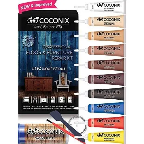 Coconix Floor and Furniture Repair Kit - Restorer of Your Wooden Table, Cabinet, Veneer, Door and Nightstand - Super Easy Instructions Matches Any Color - Restore Any Wood, Cherry, Walnut, Hardwood Coconix Floor and Furniture Repair Kit - Restorer of Your Wooden Table, Cabinet, Veneer, Door and Nightstand - Super Easy Instructions Matches Any Color - Restore Any Wood, Cherry, Walnut, Hardwood