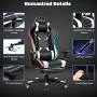 Goplus Massage Gaming Chair with RGB Light, Reclining Backrest Handrails and Seat Height Adjustment Racing Computer Office Chair with Footrest, Ergonomic High Back PU Swivel Game Chair Goplus Massage Gaming Chair with RGB Light, Reclining Backrest Handrails and Seat Height Adjustment Racing Computer Office Chair with Footrest, Ergonomic High Back PU Swivel Game Chair