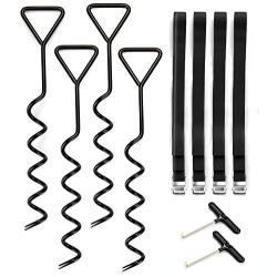 WADEO Trampoline Anchor Kit Heavy Duty Trampoline Parts Corkscrew Shape Steel Stakes Anchor Kit for Trampolines