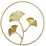 Tinsow 9.5 Inch Iron Wall Sculptures,Gold Metal Ginkgo, Maple, Monstera Leaf Wall Decor Round Wall Ornaments,Easy Installation Great for Bedroom Hanging Parts Hotel Wall Decoration (Gold, 4)