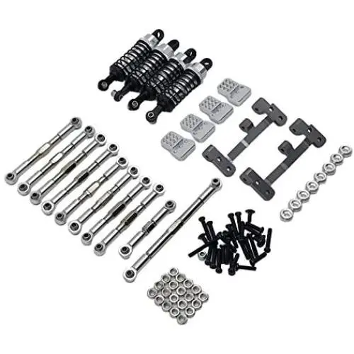 Tongina 1:16 RC Spare Metal Kit Pull Rod Seat Front Axle Steering Pull Rod Gasket for WPL C14 C24 JJRC FY Military Truck Crawler Car Buggy DIY Accessories - Silver Tongina 1:16 RC Spare Metal Kit Pull Rod Seat Front Axle Steering Pull Rod Gasket for WPL C14 C24 JJRC FY Military Truck Crawler Car Buggy DIY Accessories - Silver