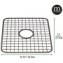 mDesign Modern Kitchen Sink Metal Dish Drying Rack/Mat with Center Drain Hole - Steel Wire Grid Design - Allows Wine Glasses, Mugs, Bowls and Dishes to Drain in Sink - 2 Pack - Bronze