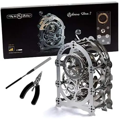 Model Clock Kit - DIY Model of a Vintage Clock - 3D Model kit Mysterious Timer 2 - Wind-Up Clock Collectible | 3D Puzzle for Adults - Metal DIY Kit | Collectible - Clockwork Metal Puzzle Model Clock Kit - DIY Model of a Vintage Clock - 3D Model kit Mysterious Timer 2 - Wind-Up Clock Collectible | 3D Puzzle for Adults - Metal DIY Kit | Collectible - Clockwork Metal Puzzle