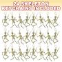 ArtCreativity Skeleton Keychains with Moveable Parts, Set of 24, Cool Halloween Party Favors for Kids, Non-Candy Trick or Treat Supplies, Fun Goodie Bag Fillers and Gifts for Pirate-Themed Parties