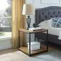 Tall Side End Table by CAFFOZ Furniture Designs |Brooklyn Series | Night Stand | Coffee Table |Storage Shelf | Sturdy | Easy Assembly | Brown Oak Wood Look Accent Furniture with Metal Frame Tall Side End Table by CAFFOZ Furniture Designs |Brooklyn Series | Night Stand | Coffee Table |Storage Shelf | Sturdy | Easy Assembly | Brown Oak Wood Look Accent Furniture with Metal Frame